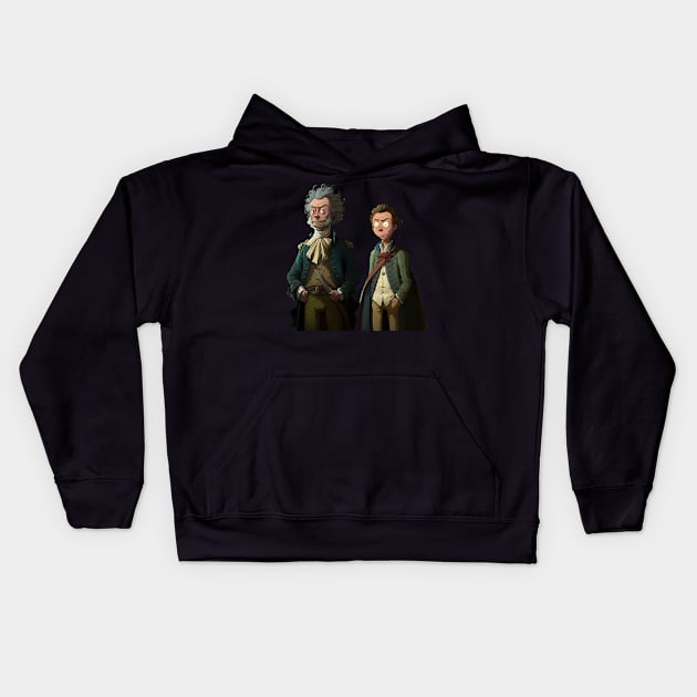 Richard and Mortimer, a Dapper Duo v3 (no text) Kids Hoodie by AI-datamancer